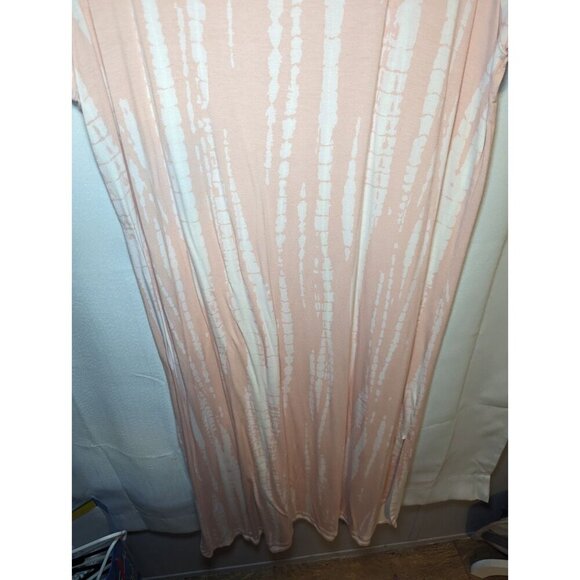 Mud Pie Women's Size Medium Peach Tye Dyed Long Maxi Dress Summer - Picture 6 of 15
